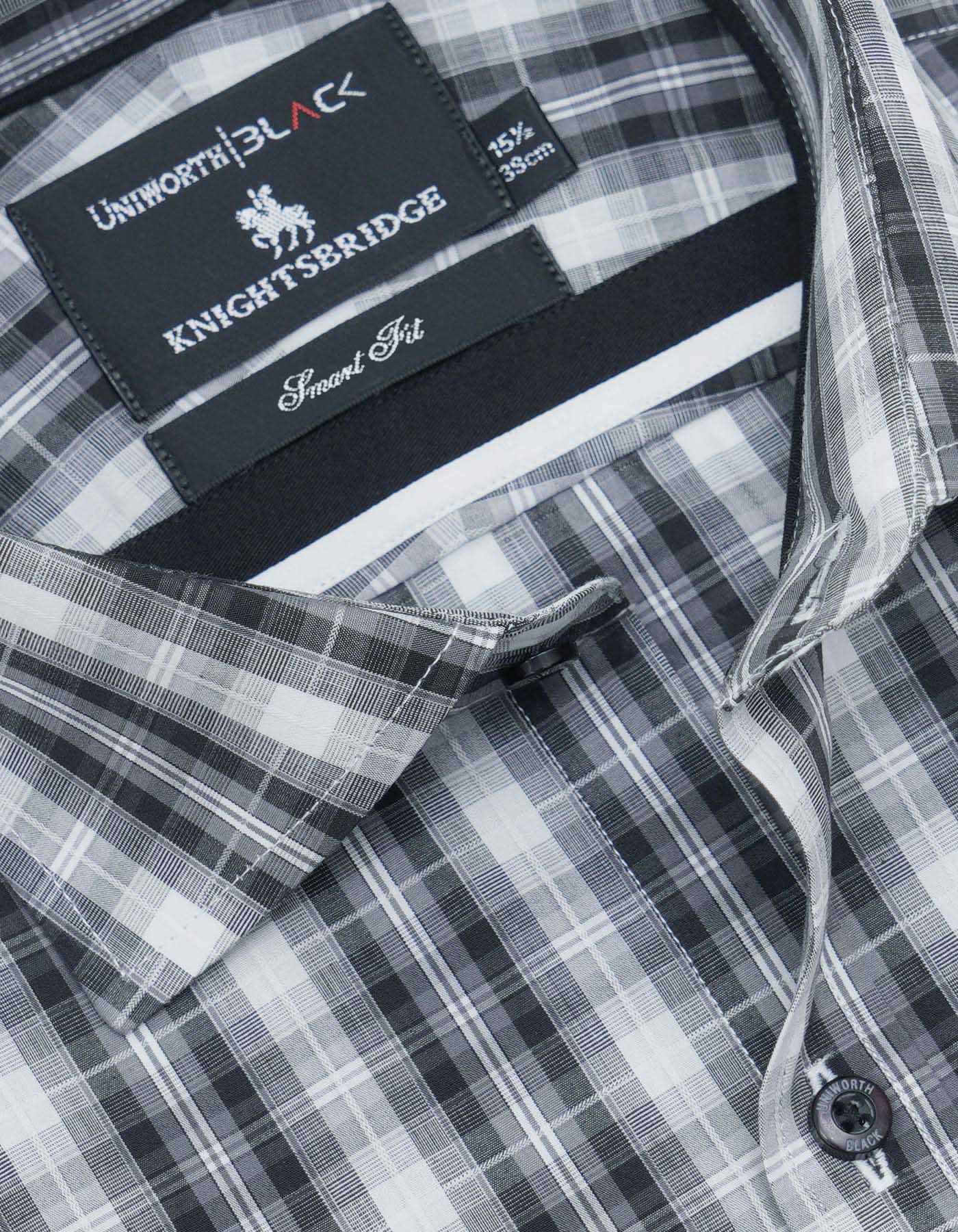 Check White/Black Tailored Smart Fit Shirt FS2720-1SF-15