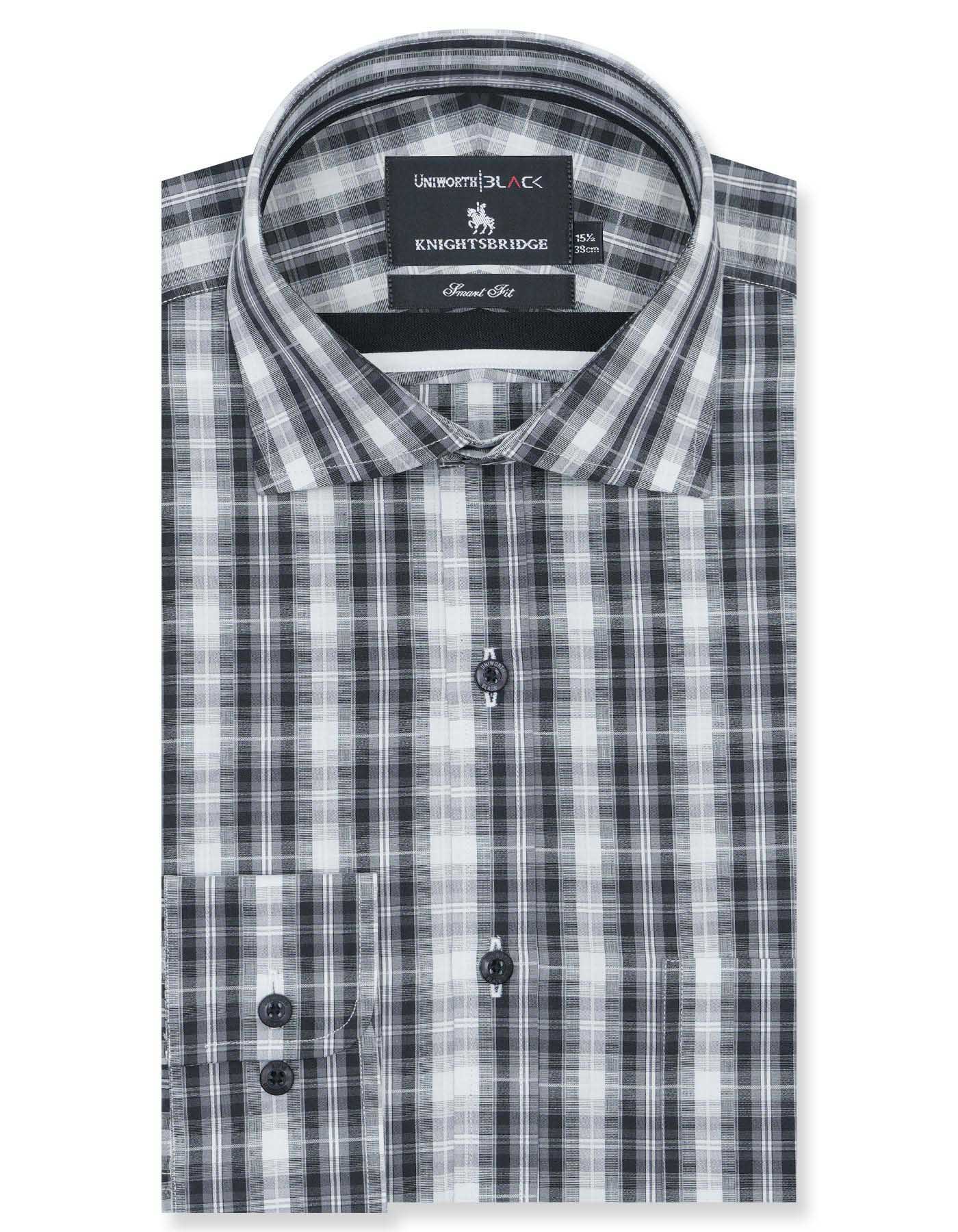 Check White/Black Tailored Smart Fit Shirt FS2720-1SF-14.5