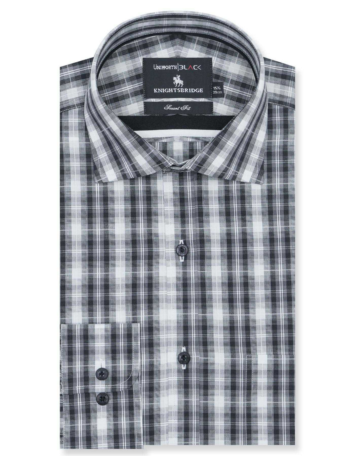 Check White/Black Tailored Smart Fit Shirt FS2720-1SF-14.5