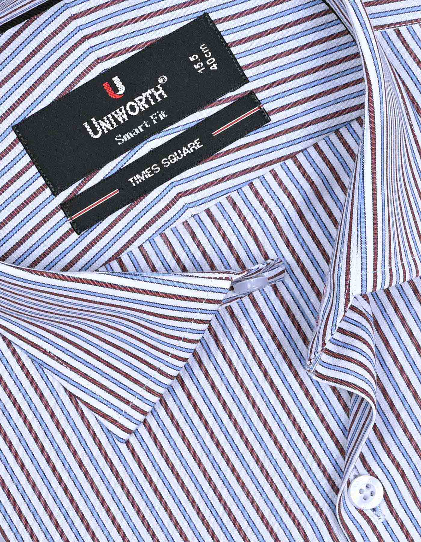 Stripe Maroon Tailored Smart Fit Shirt FS2720-2SF-15
