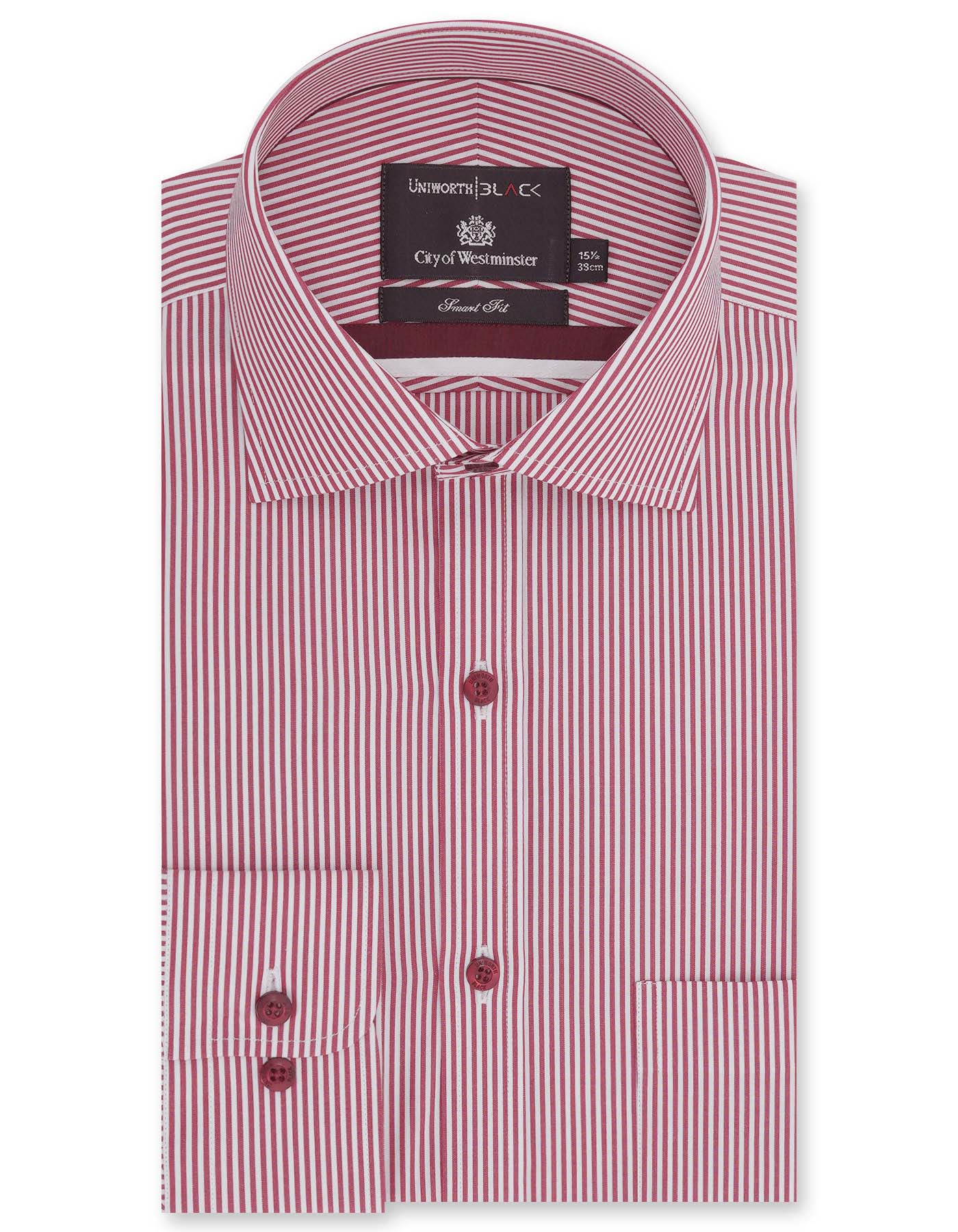 Stripe White/Red Tailored Smart Fit Shirt FS2720SF-14.5