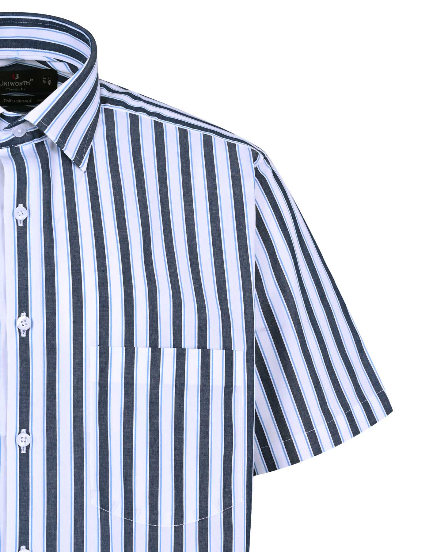Stripe Blue Tailored Smart Fit Shirt FS2723SH-15.5