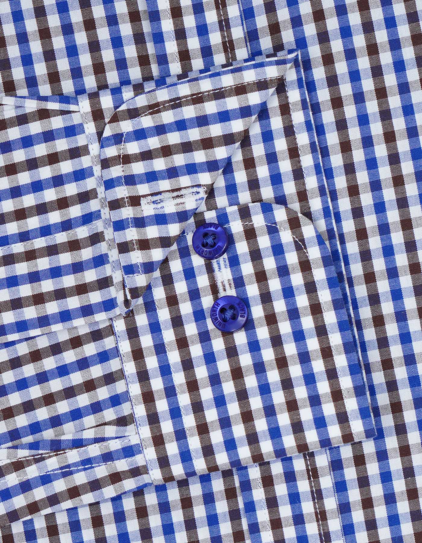 Check White/Royal Blue Tailored Smart Fit Shirt FS2724-1SF-15.5