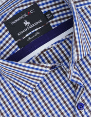 Check White/Royal Blue Tailored Smart Fit Shirt FS2724-1SF-15