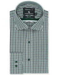 Check White/Green Classic Fit Shirt FS2725-1RF-14.5