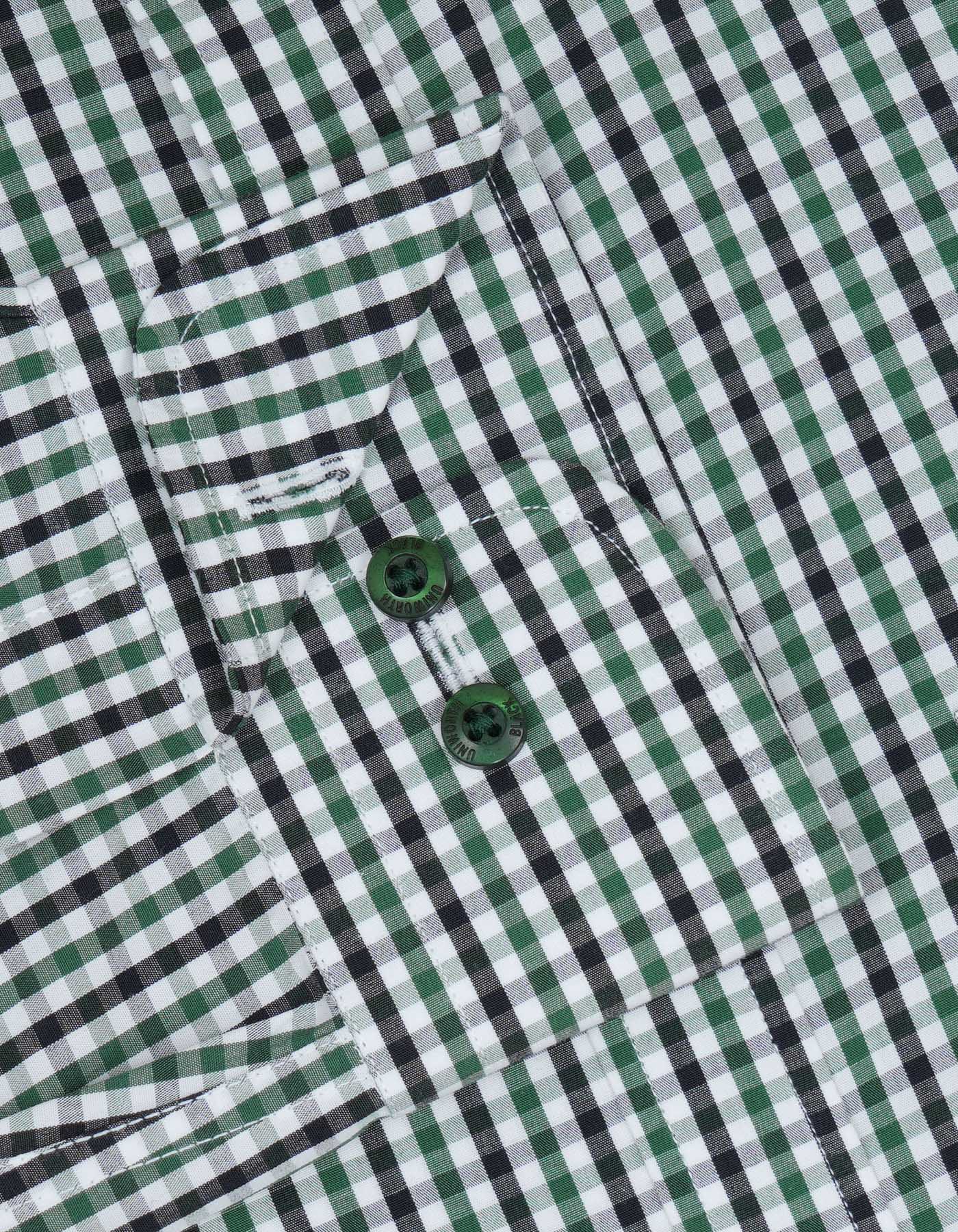 Check White/Green Tailored Smart Fit Shirt FS2725-1SF-15.5