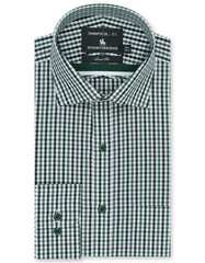 Check White/Green Tailored Smart Fit Shirt FS2725-1SF-14.5