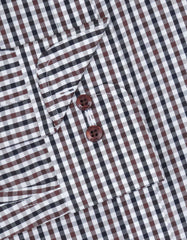 Check White/Brown Tailored Smart Fit Shirt FS2726-1SF-15.5