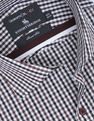 Check White/Brown Tailored Smart Fit Shirt FS2726-1SF-15