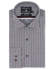 Check White/Brown Tailored Smart Fit Shirt FS2726-1SF-14.5