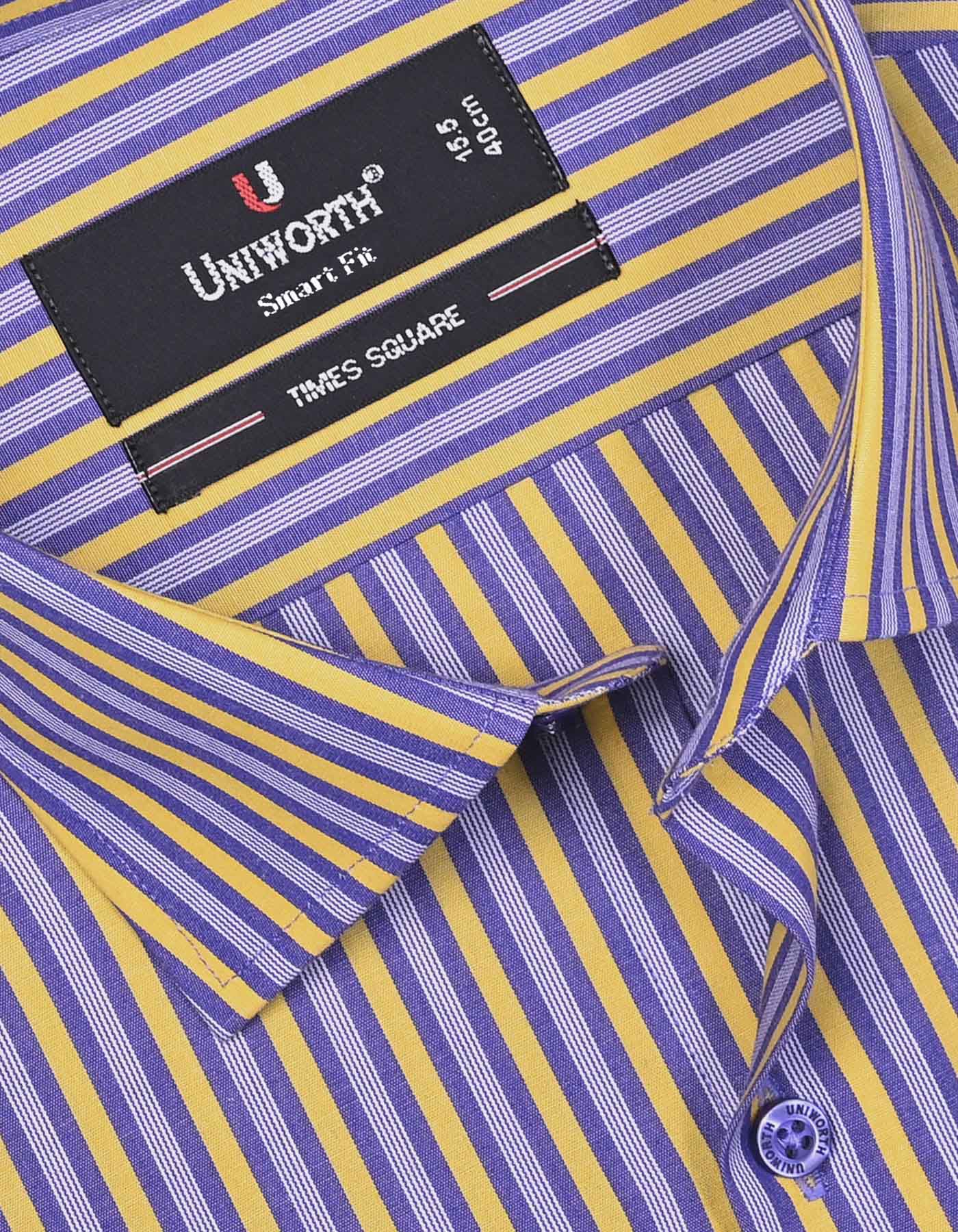 Stripe Yellow Tailored Smart Fit Shirt FS2726-2SF-15
