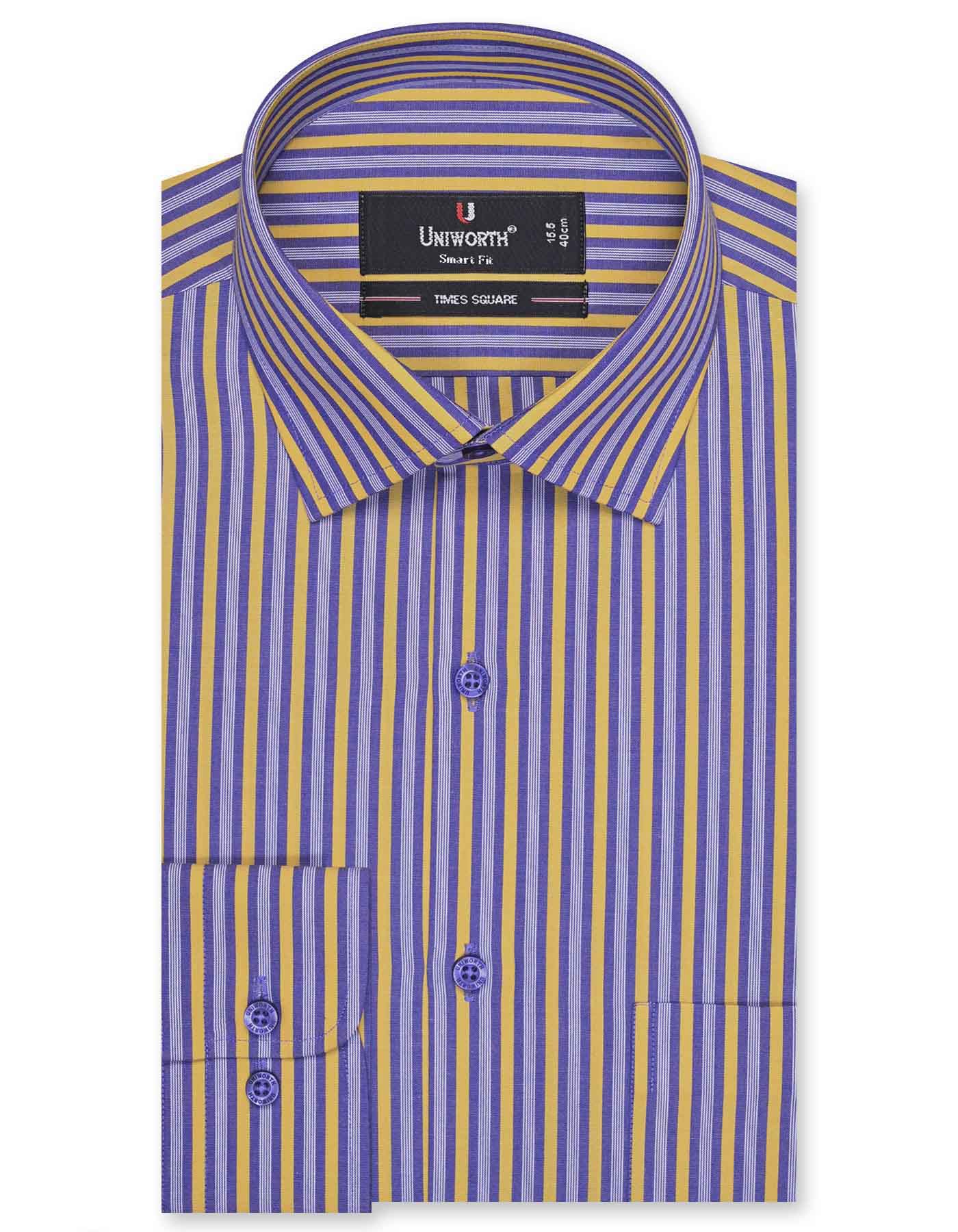 Stripe Yellow Tailored Smart Fit Shirt FS2726-2SF-14.5