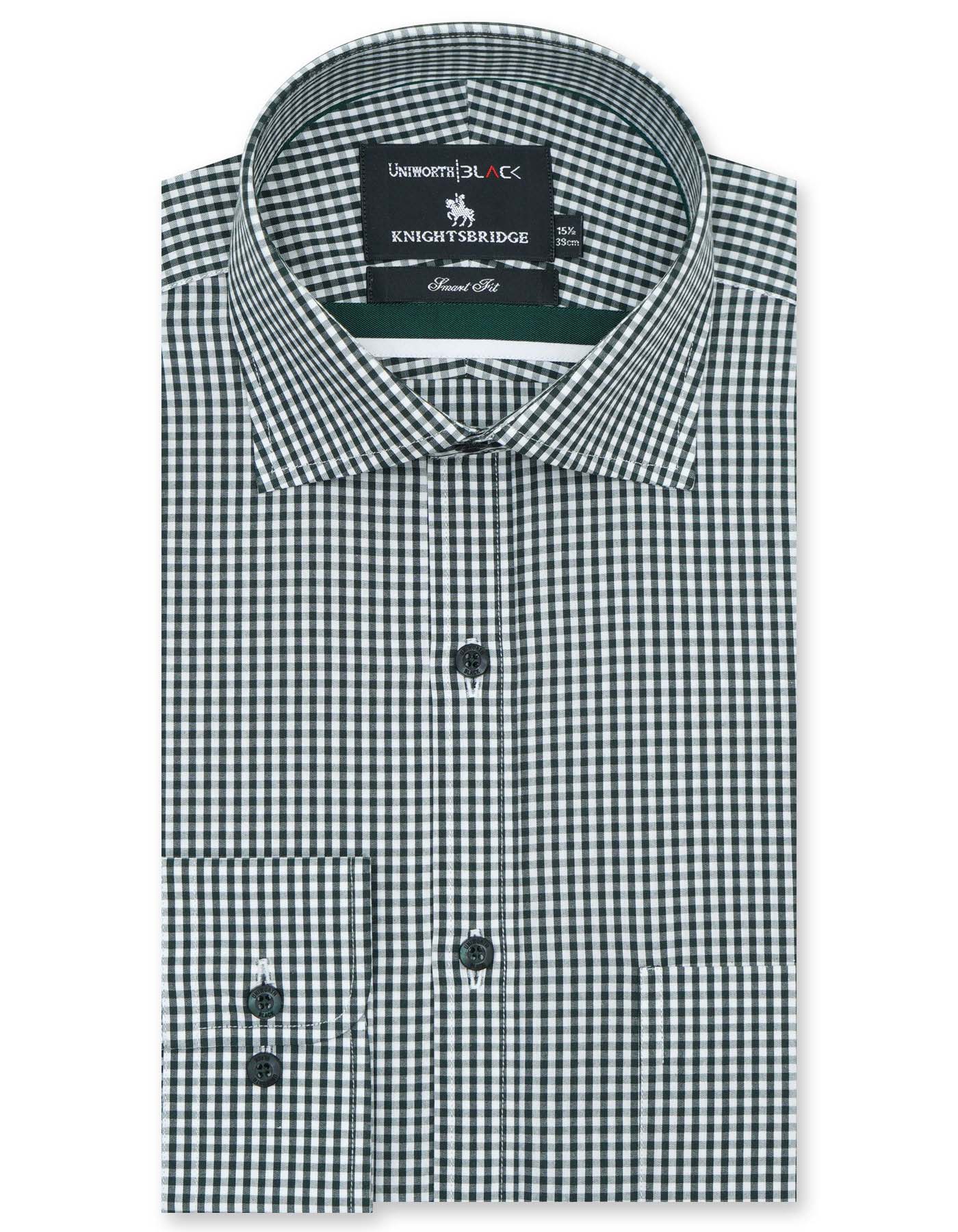 Check White/L Green Tailored Smart Fit Shirt FS2727-1SF-14.5