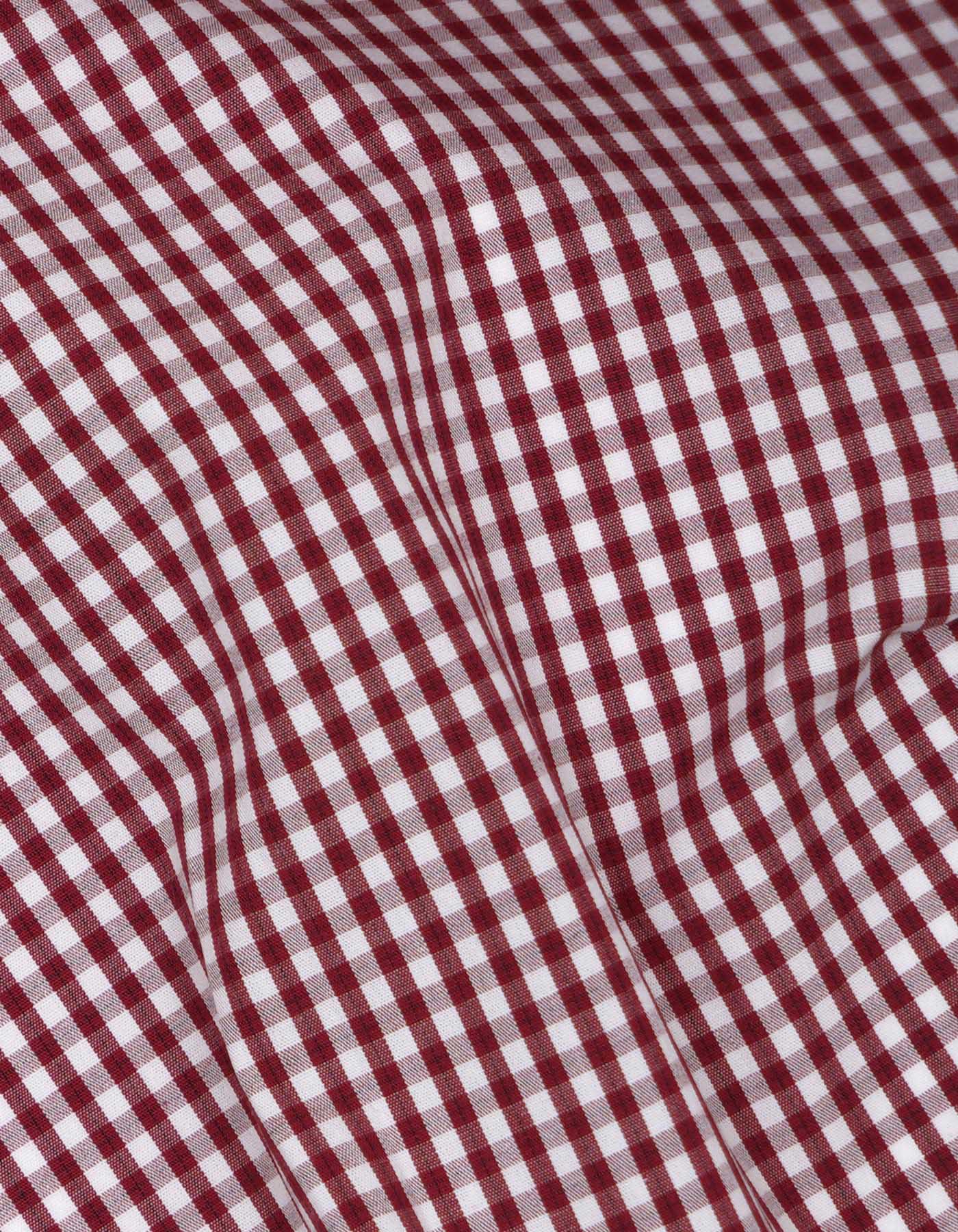 Check White/Maroon Classic Fit Shirt FS2728-1RF-16