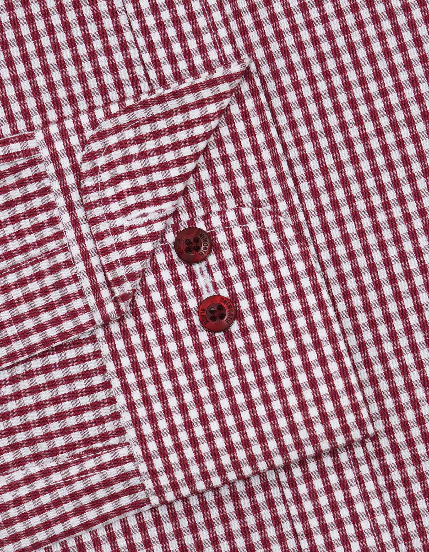 Check White/Maroon Classic Fit Shirt FS2728-1RF-15.5