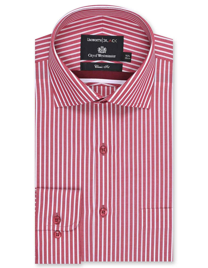 White/Red Stripe Classic Fit Shirt