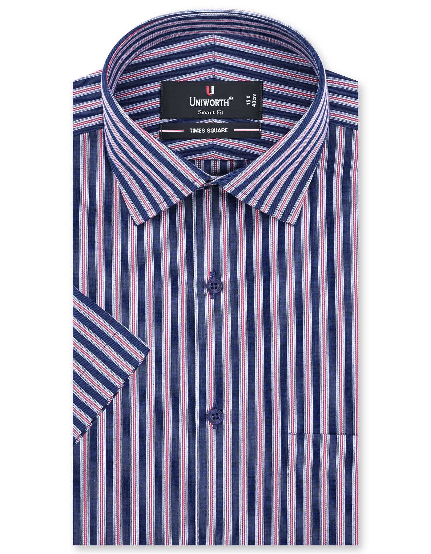 Stripe Navy Tailored Smart Fit Shirt FS2731SH-14.5