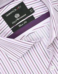 Stripe White/Purple Classic Fit Shirt FS2733RF-15