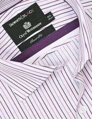 Stripe White/Purple Tailored Smart Fit Shirt FS2733SF-15