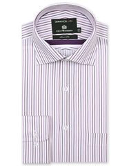 Stripe White/Purple Tailored Smart Fit Shirt FS2733SF-14.5
