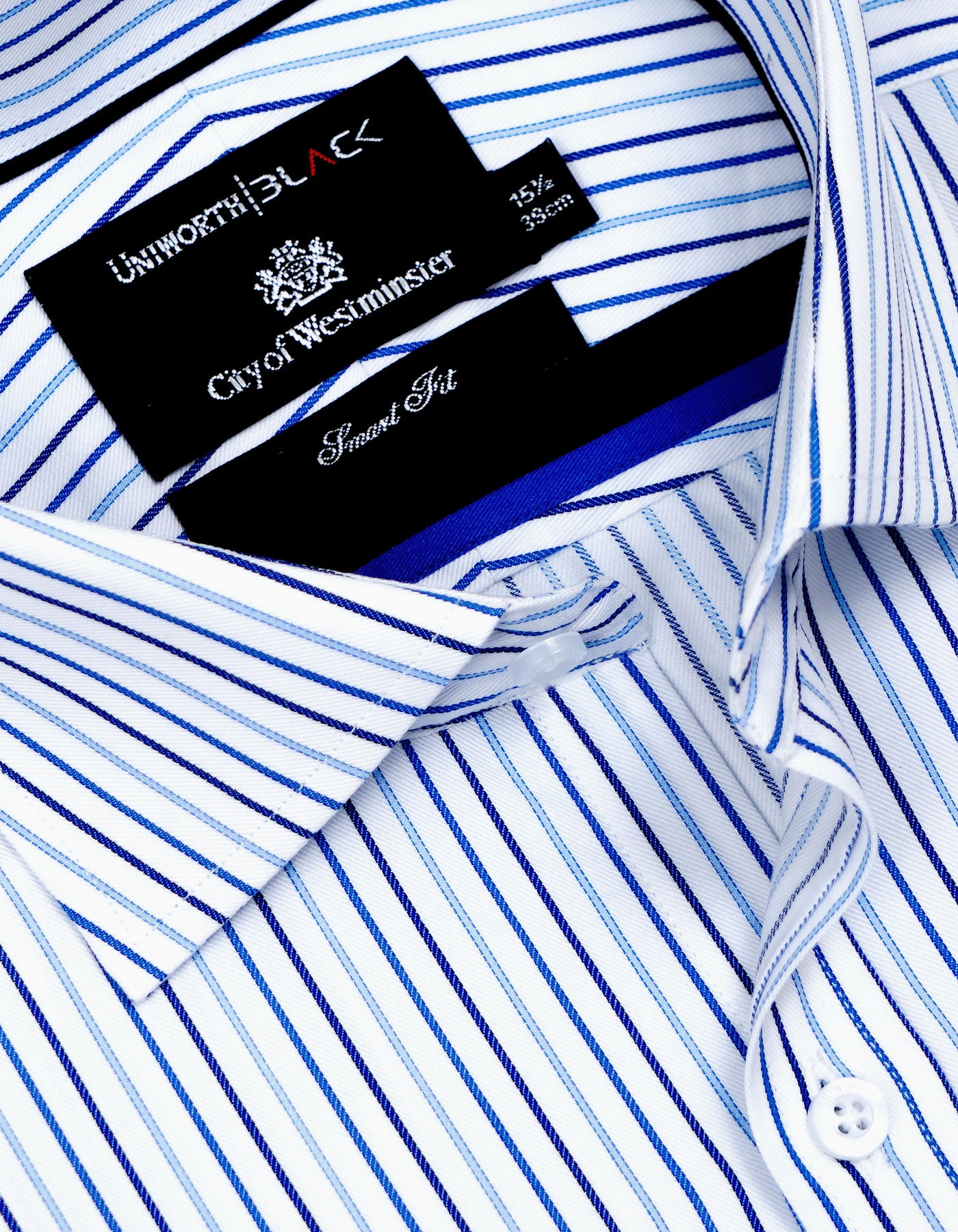 Stripe White/Blue Tailored Smart Fit Shirt FS2734SF-15