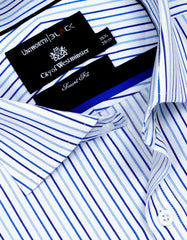 Stripe White/Blue Tailored Smart Fit Shirt FS2734SF-15