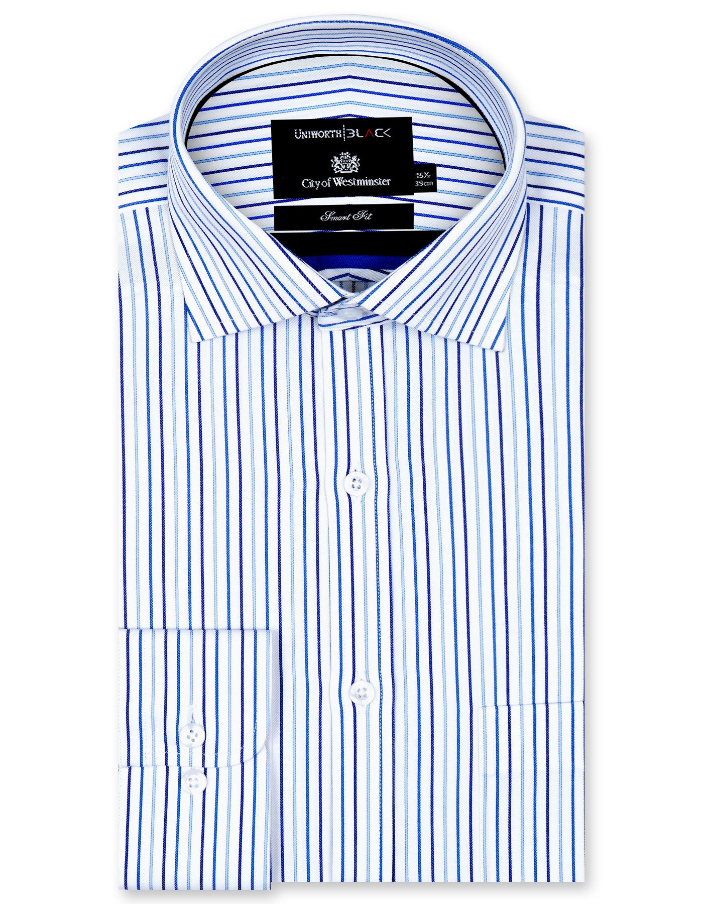 Stripe White/Blue Tailored Smart Fit Shirt FS2734SF-14.5