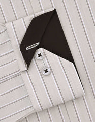 Stripe Beige Classic Fit Shirt FS2738-2RF-15.5