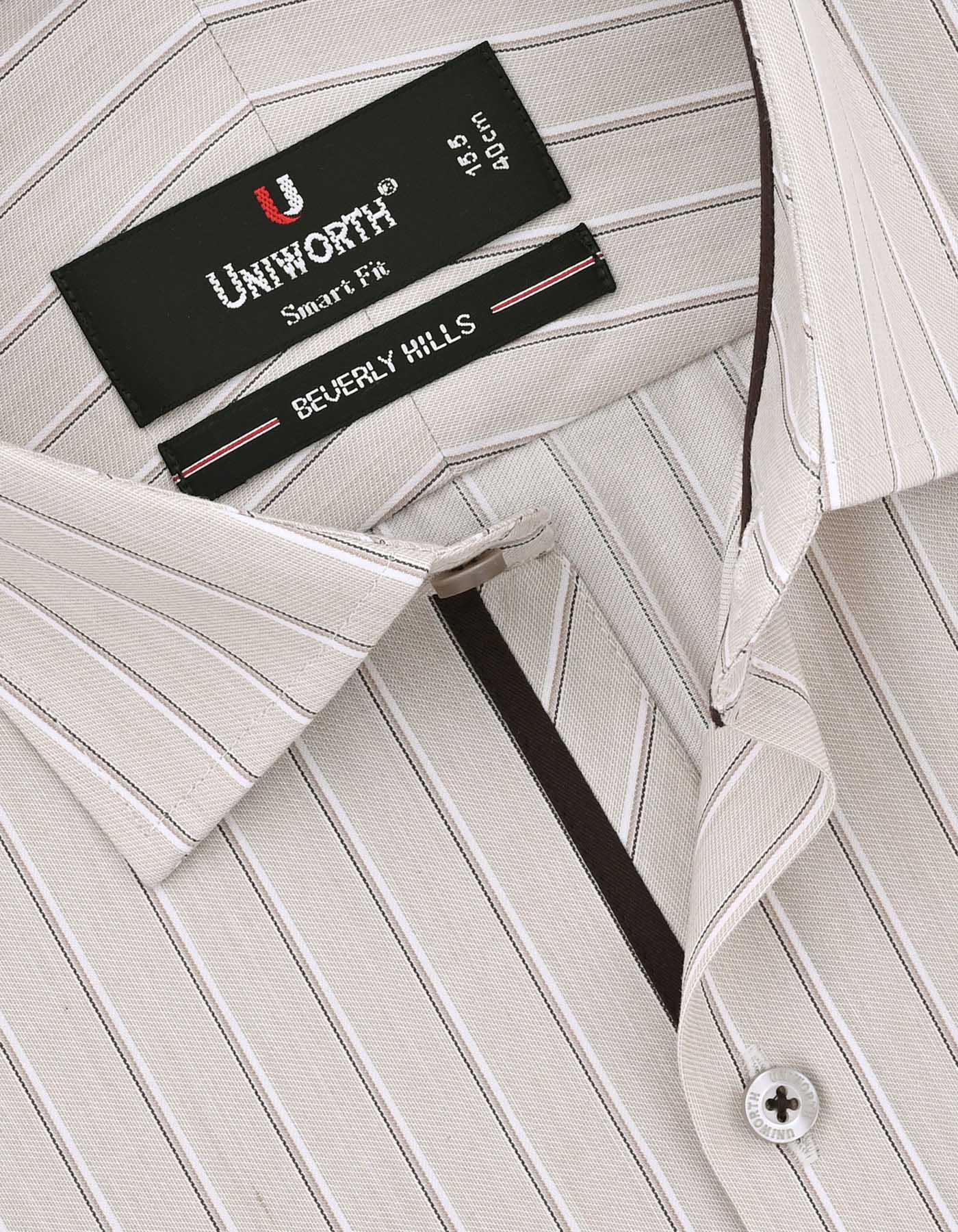 Stripe Beige Tailored Smart Fit Shirt FS2738-2SF-15