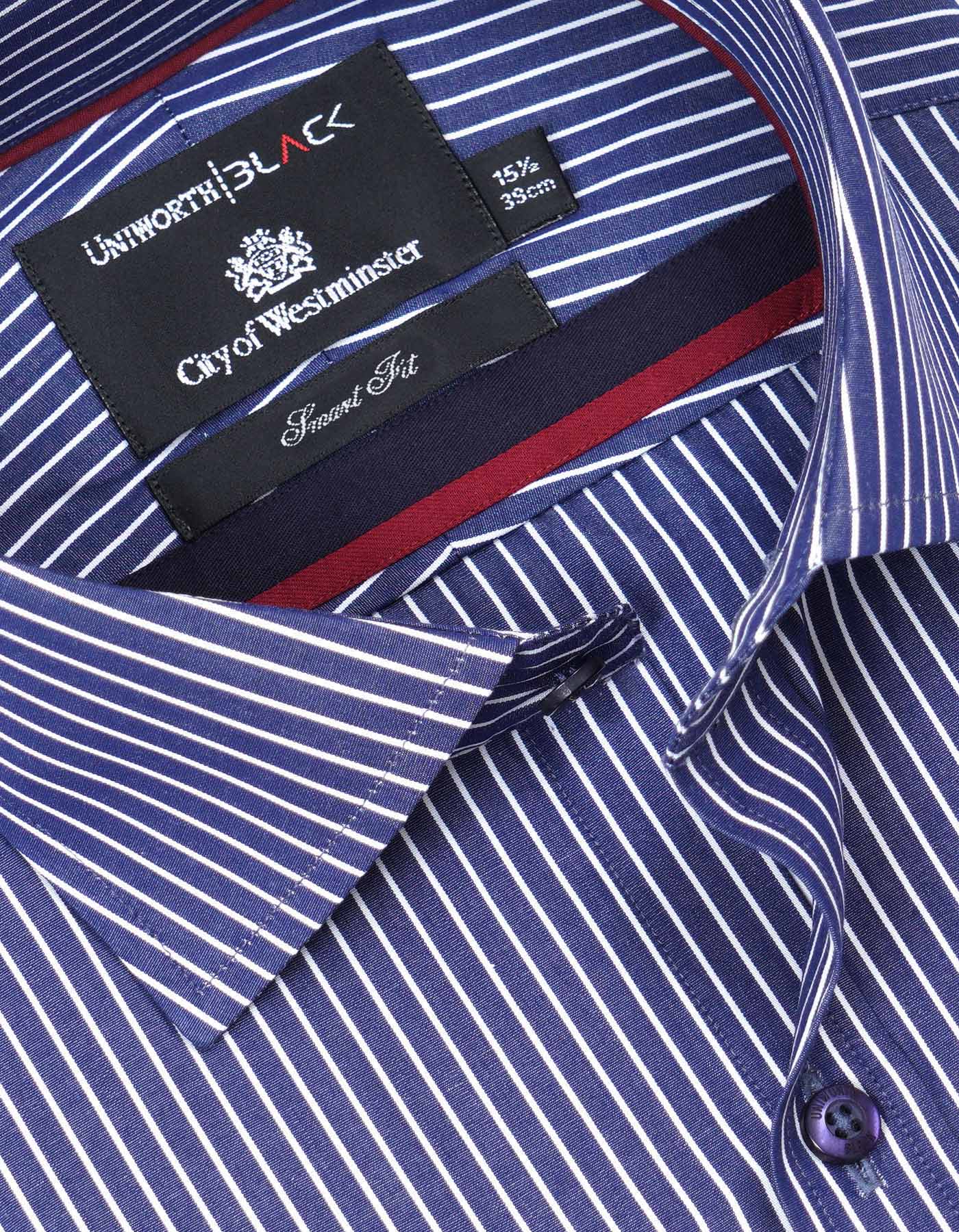 Stripe Navy Tailored Smart Fit Shirt FS2738SF-15