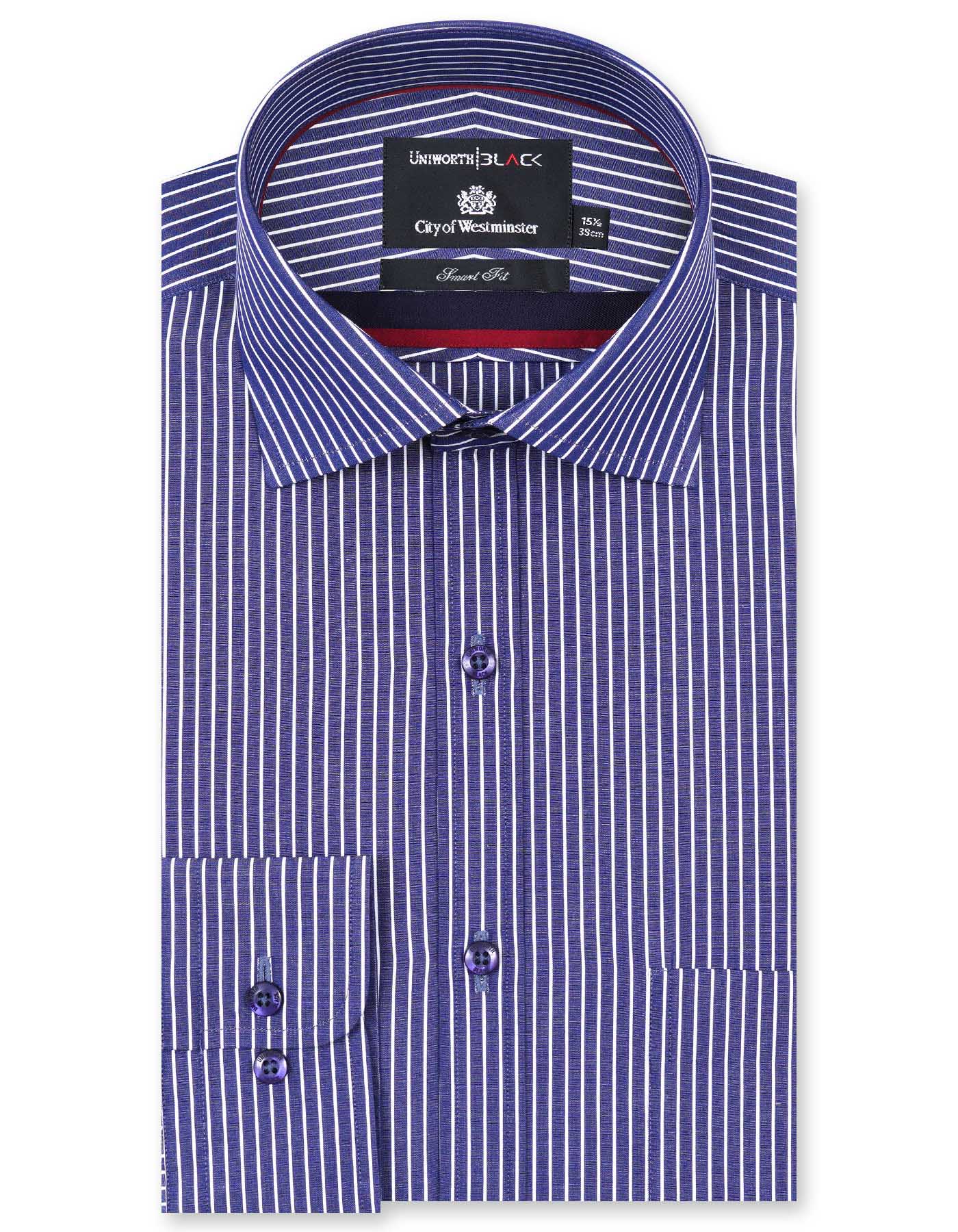 Stripe Navy Tailored Smart Fit Shirt FS2738SF-14.5