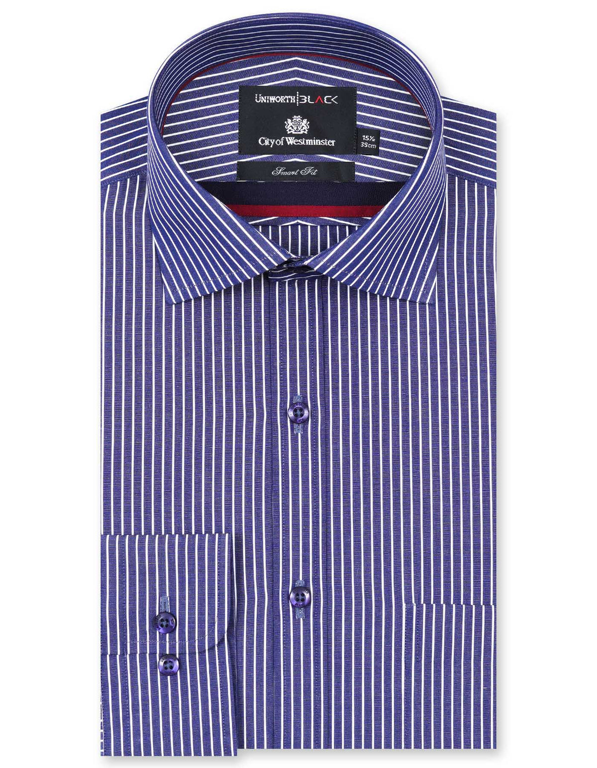 Stripe Navy Tailored Smart Fit Shirt FS2738SF-14.5