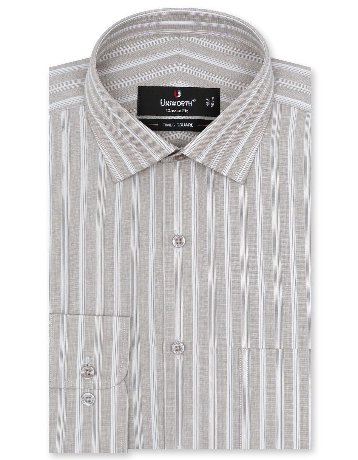 Stripe Beige Classic Fit Shirt FS2740-3RF-14.5