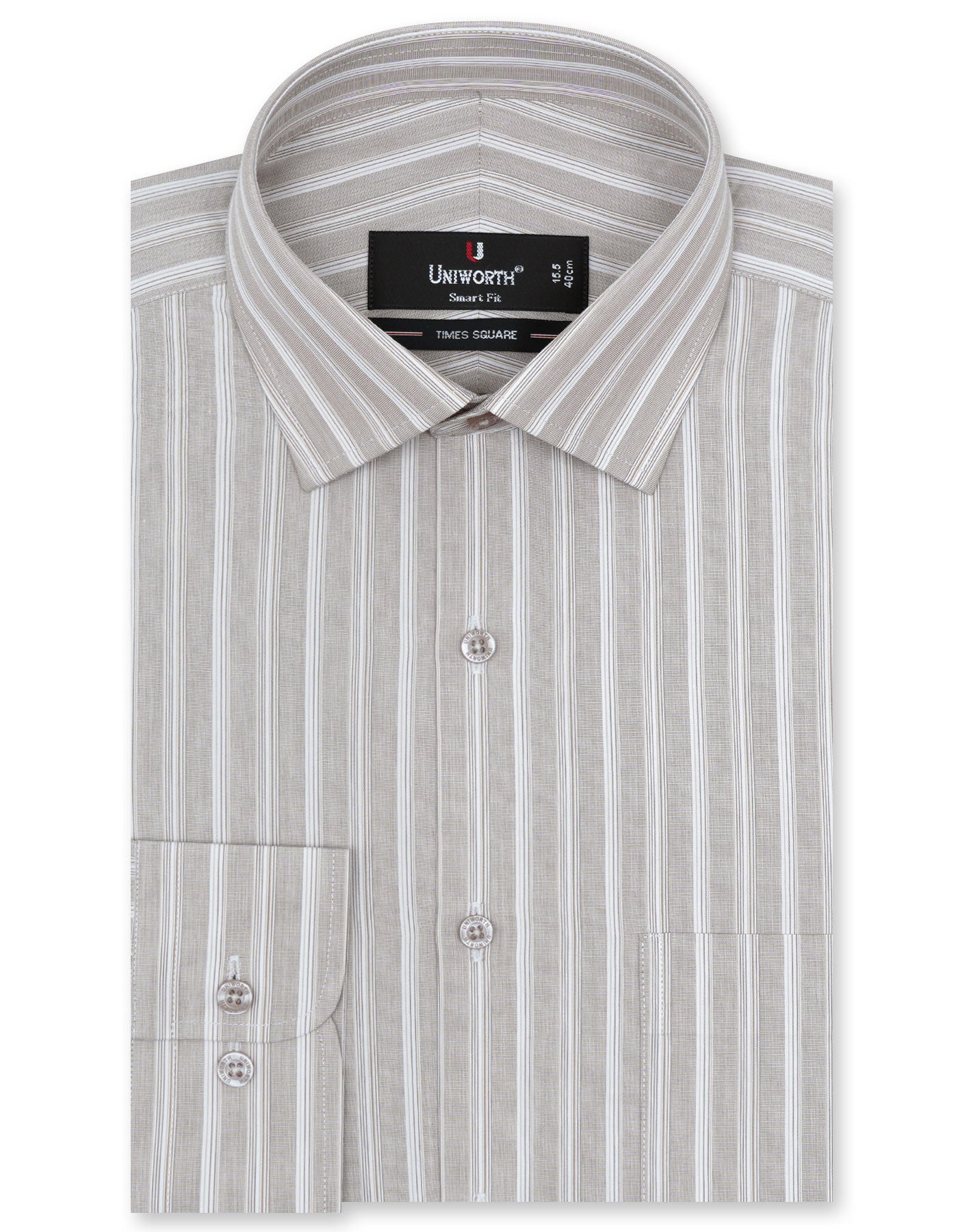 Stripe Beige Smart Fit Shirt FS2740-3SF-14.5