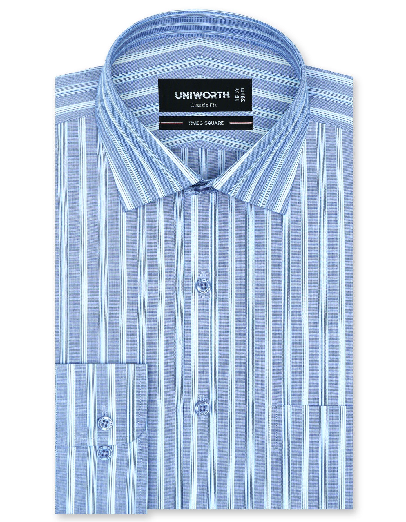 Stripe Blue Classic Fit Shirt FS2741-2RF-14.5