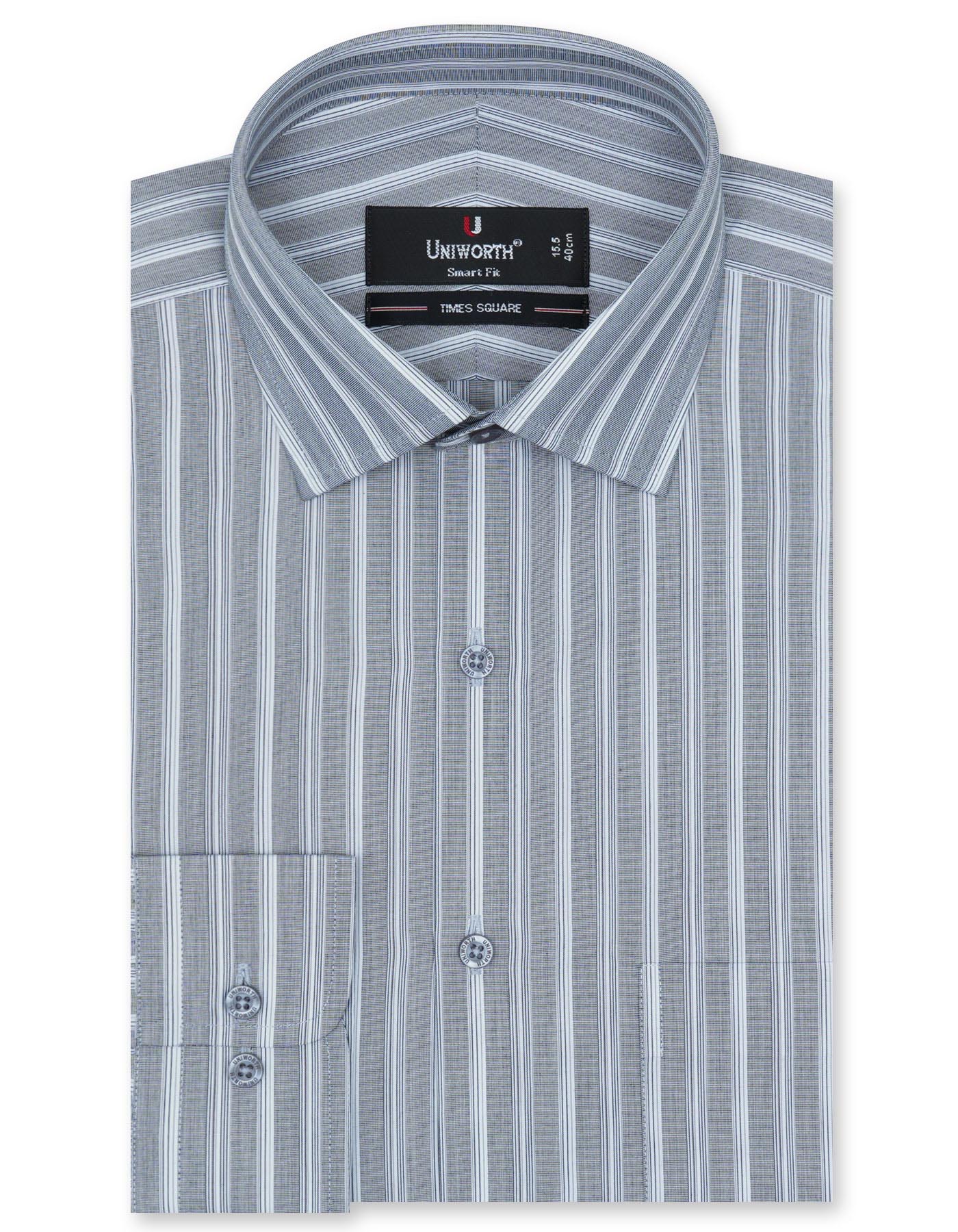 Stripe Grey Tailored Smart Fit Shirt FS2742-2SF-14.5
