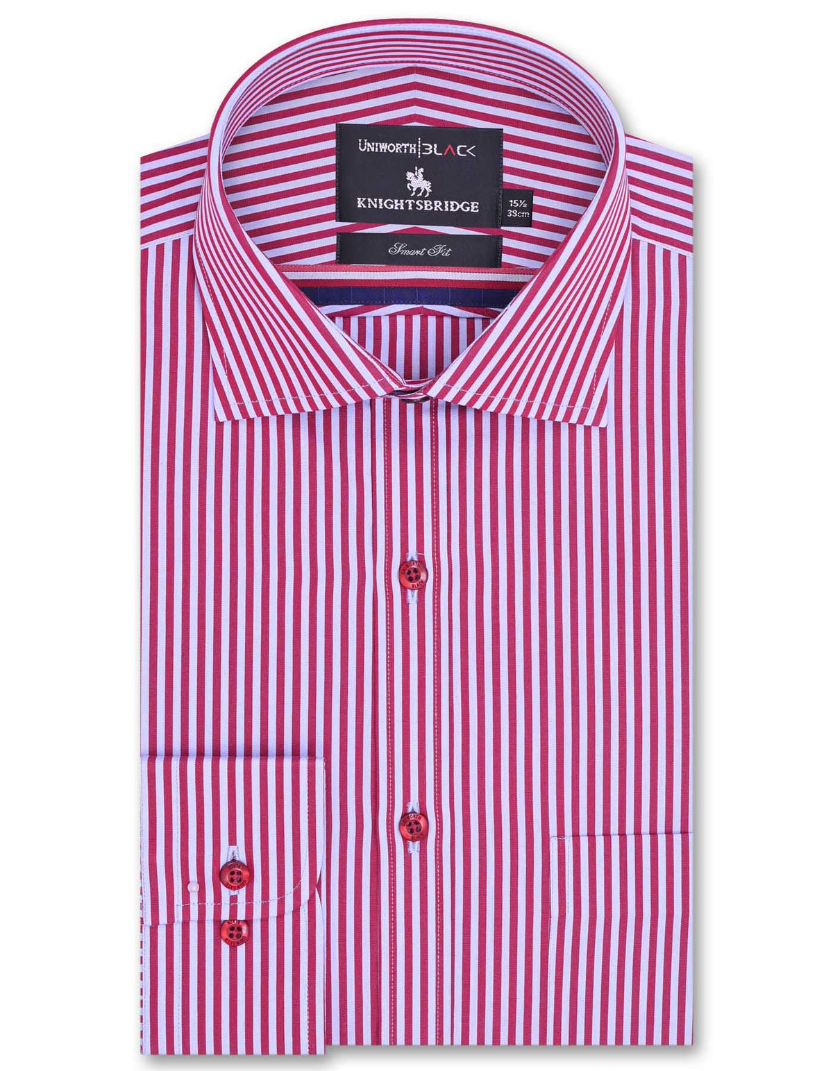 Stripe Maroon/Sky Tailored Smart Fit Shirt FS2744-1SF-14.5