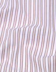 Stripe Brown Classic Fit Shirt FS2744-2RF-16