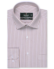 Stripe Brown Classic Fit Shirt FS2744-2RF-14.5