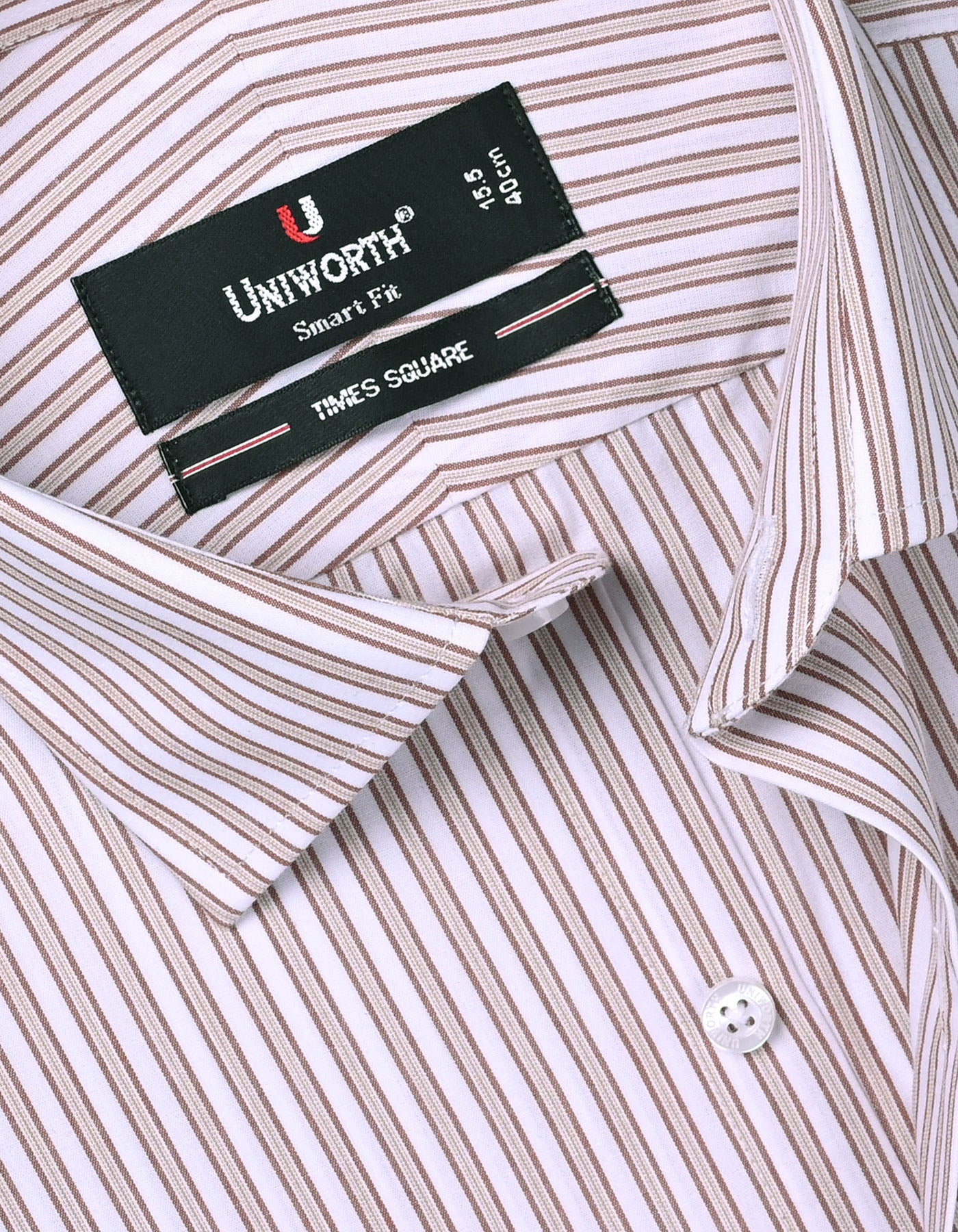 Stripe Brown Tailored Smart Fit Shirt FS2744-2SF-15