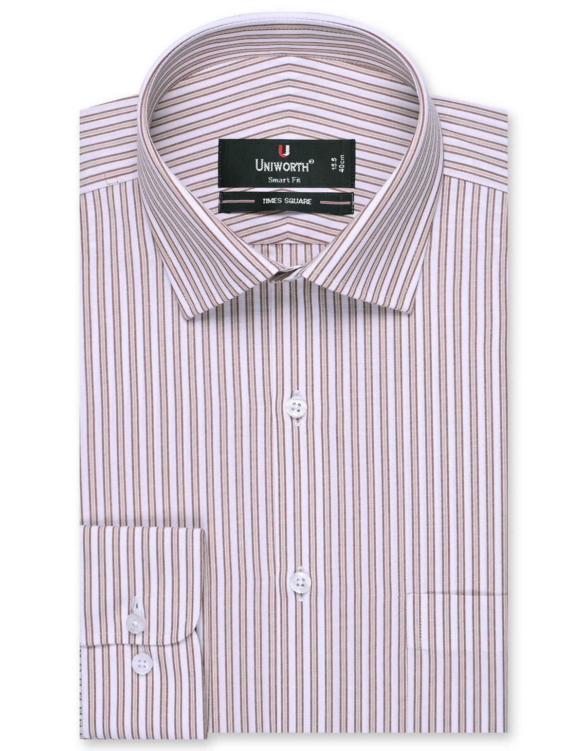 Stripe Brown Tailored Smart Fit Shirt FS2744-2SF-14.5
