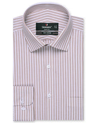 Stripe Brown Tailored Smart Fit Shirt FS2744-2SF-14.5
