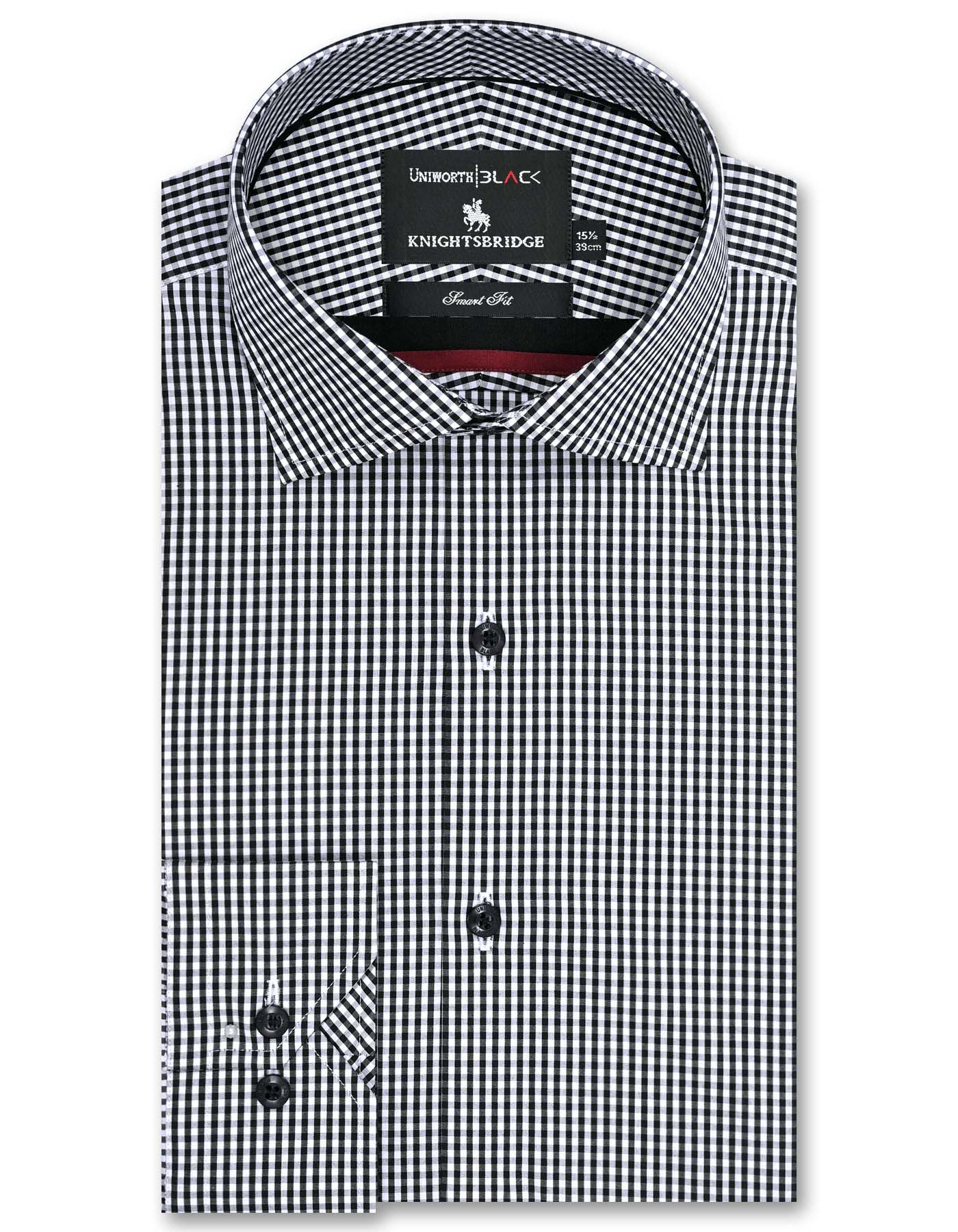 Check White/Black Tailored Smart Fit Shirt FS2746-1SF-14.5