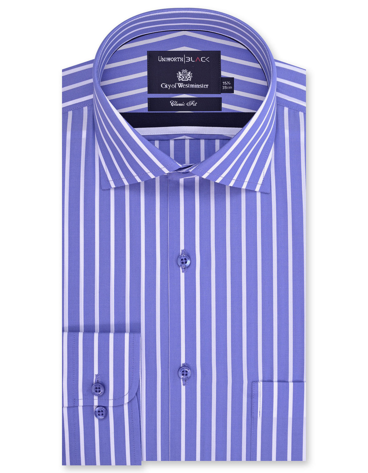 Stripe White/Sky Classic Fit Shirt FS2746-2RF-14.5