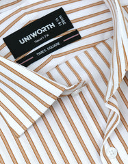 Stripe Mustard Tailored Smart Fit Shirt FS2746-3SF-15
