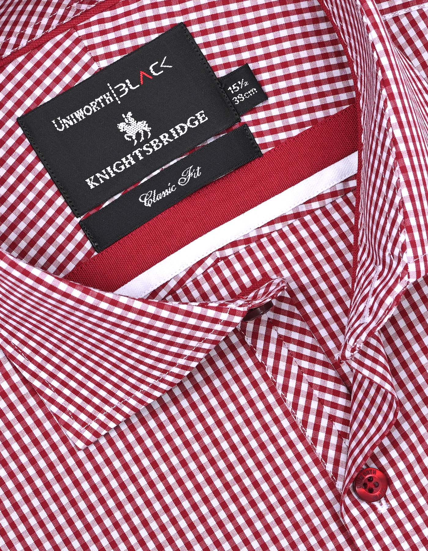 Check White/Red Classic Fit Shirt FS2747-1RF-15