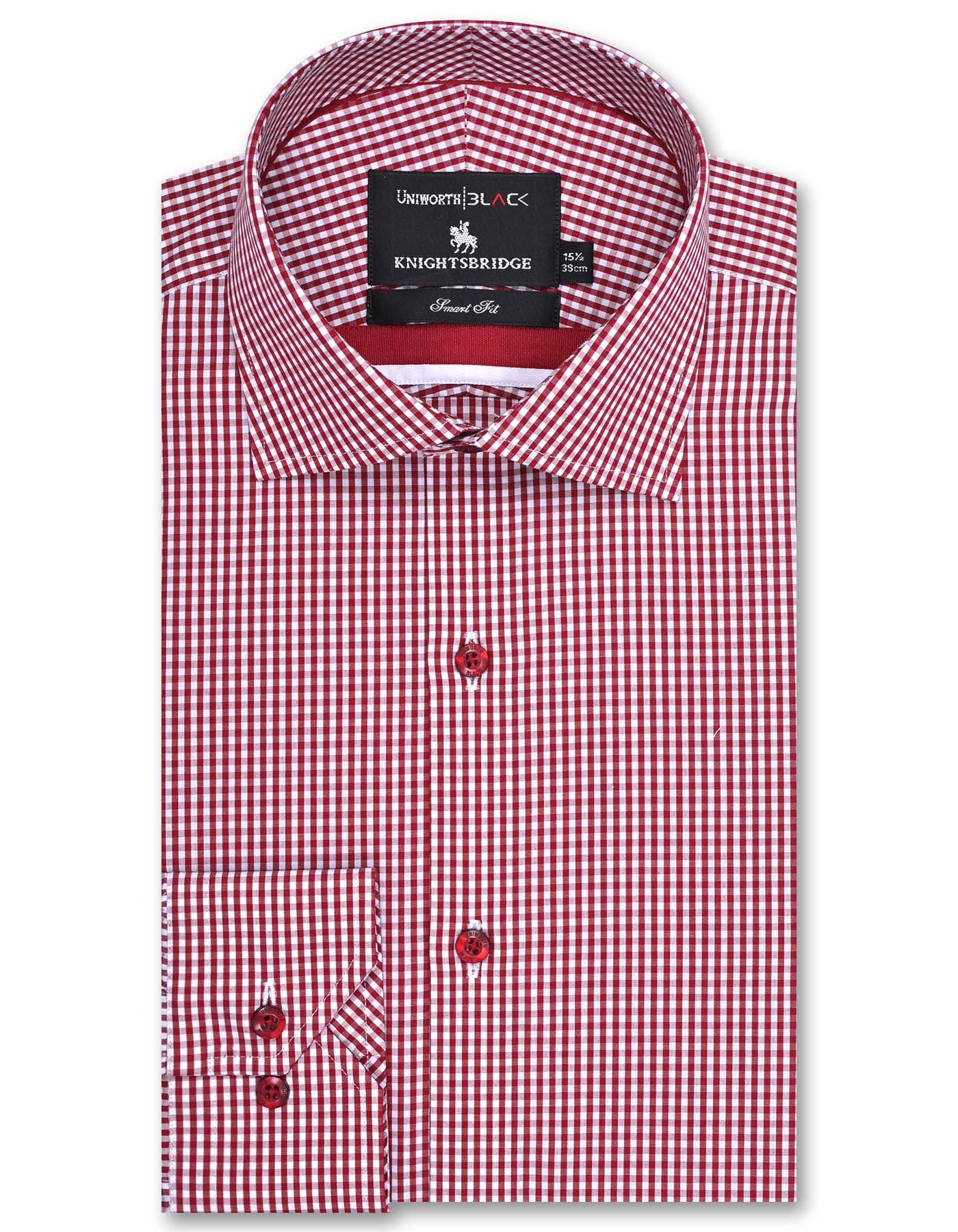 Check White/Red Tailored Smart Fit Shirt FS2747-1SF-14.5