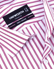 Stripe Maroon Classic Fit Shirt FS2747-2RF-15