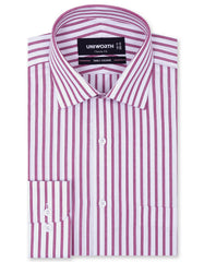 Stripe Maroon Classic Fit Shirt FS2747-2RF-14.5