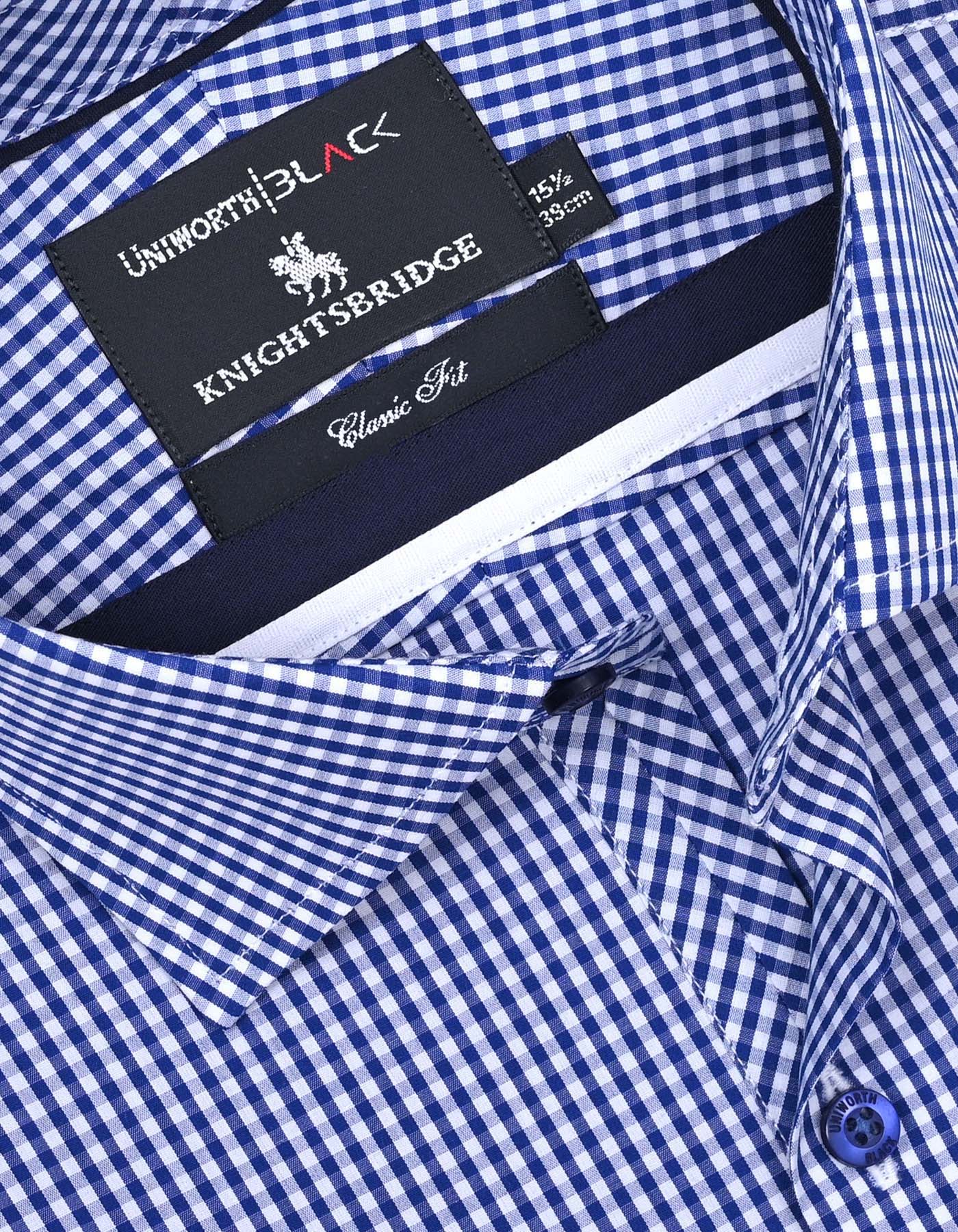 Check White/Blue Classic Fit Shirt FS2748-1RF-15